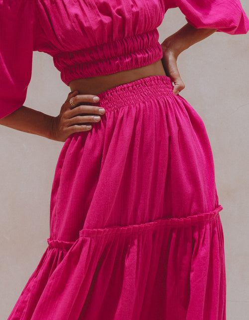 Load image into Gallery viewer, Annabelle Boho Linen Maxi Skirt by ELF
