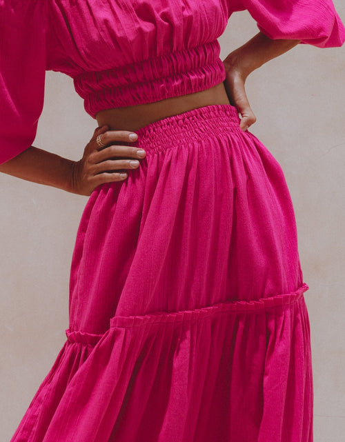 Load image into Gallery viewer, Annabelle Boho Linen Maxi Skirt by ELF

