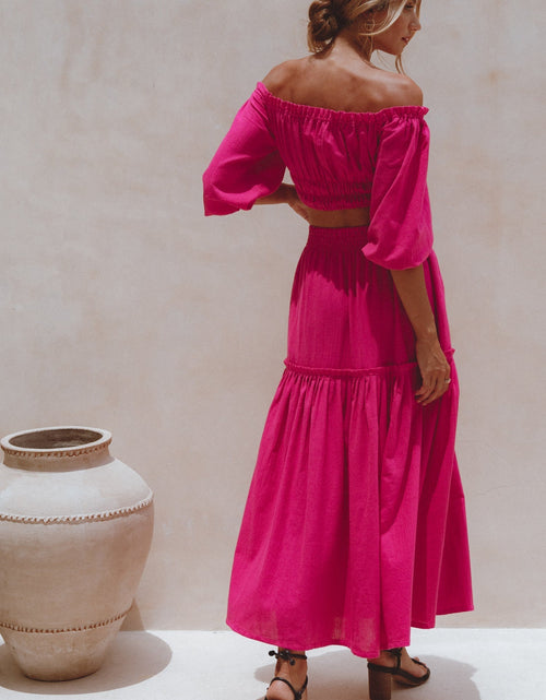 Load image into Gallery viewer, Annabelle Boho Linen Maxi Skirt by ELF
