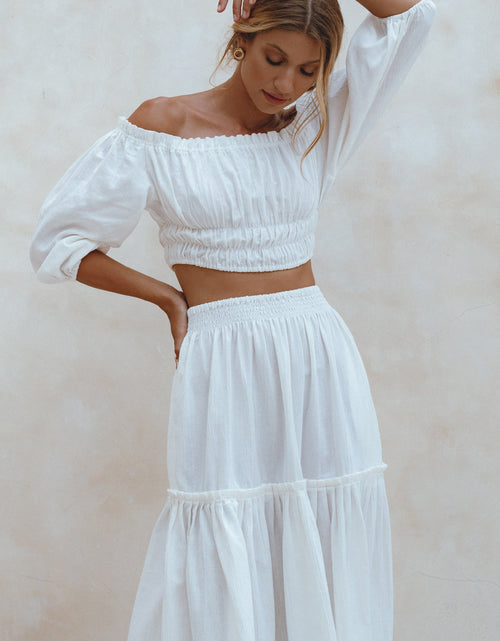 Load image into Gallery viewer, Annabelle Boho Linen Maxi Skirt by ELF

