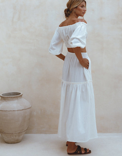 Load image into Gallery viewer, Annabelle Boho Linen Maxi Skirt by ELF
