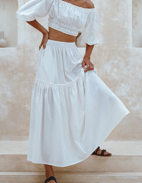 Load image into Gallery viewer, Annabelle Boho Linen Maxi Skirt by ELF
