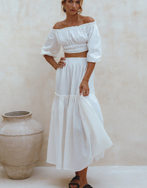 Load image into Gallery viewer, Annabelle Boho Linen Maxi Skirt by ELF
