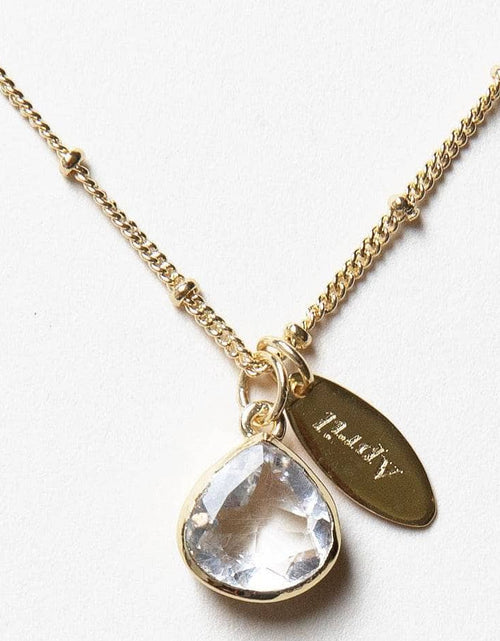 Load image into Gallery viewer, April Herkimer Diamond Birthstone Necklace by Tiny Rituals
