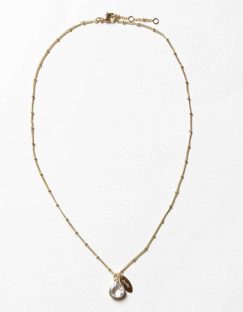 Load image into Gallery viewer, April Herkimer Diamond Birthstone Necklace by Tiny Rituals
