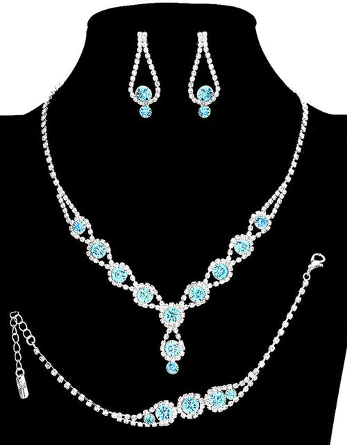Load image into Gallery viewer, 3PCS Rhinestone Bubble Necklace Jewelry Set by Madeline Love
