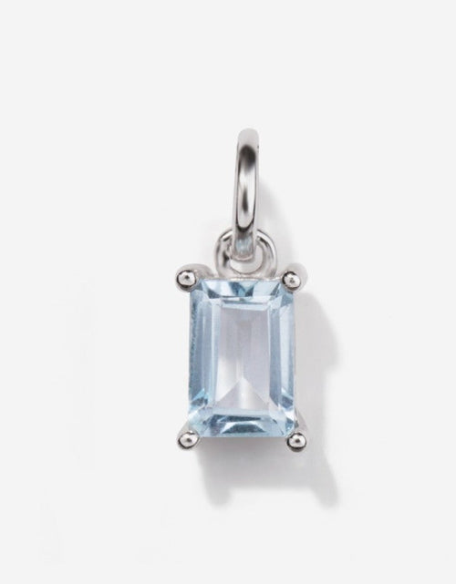 Load image into Gallery viewer, Aquamarine Silver Charm by Little Sky Stone
