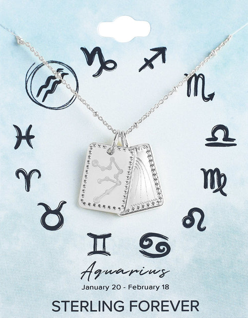 Load image into Gallery viewer, Zodiac Tag Necklace by Sterling Forever

