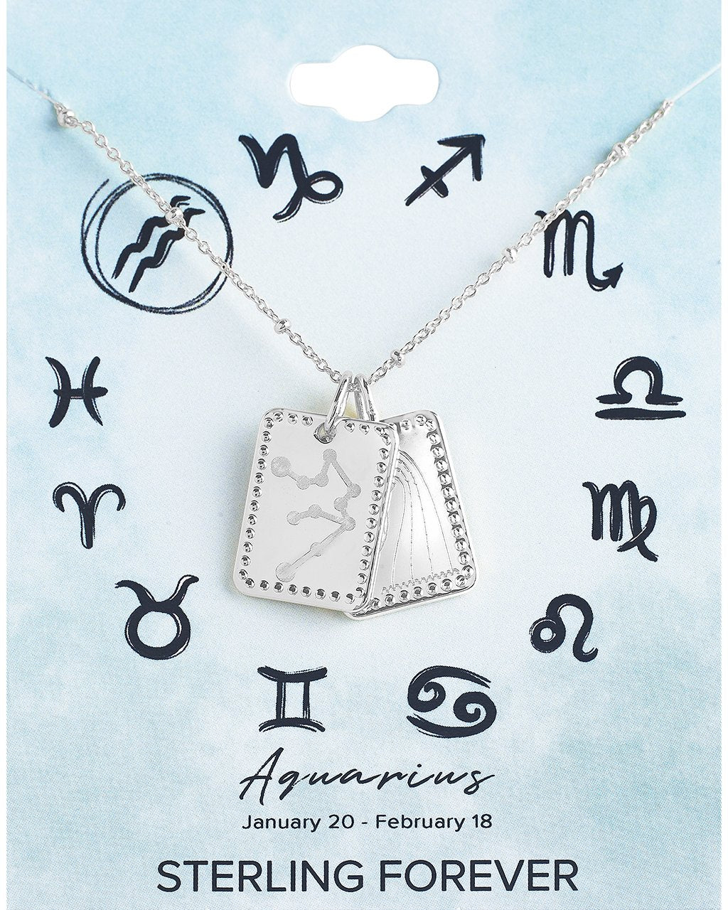 Zodiac Tag Necklace by Sterling Forever