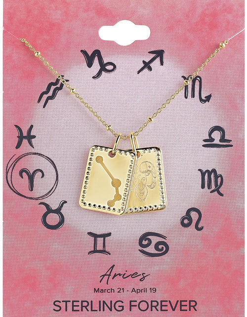 Load image into Gallery viewer, Zodiac Tag Necklace by Sterling Forever
