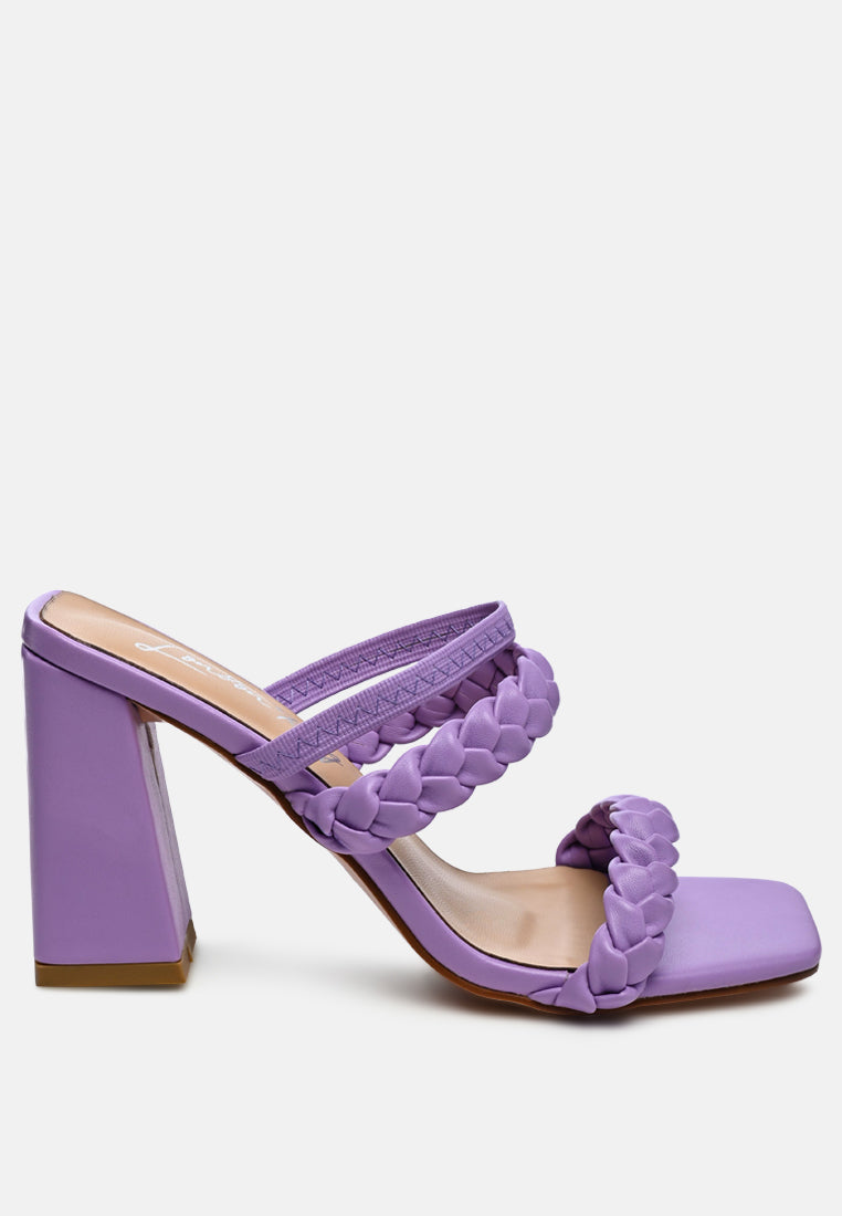 arnie Ddual braided strap block heel sandals by London Rag
