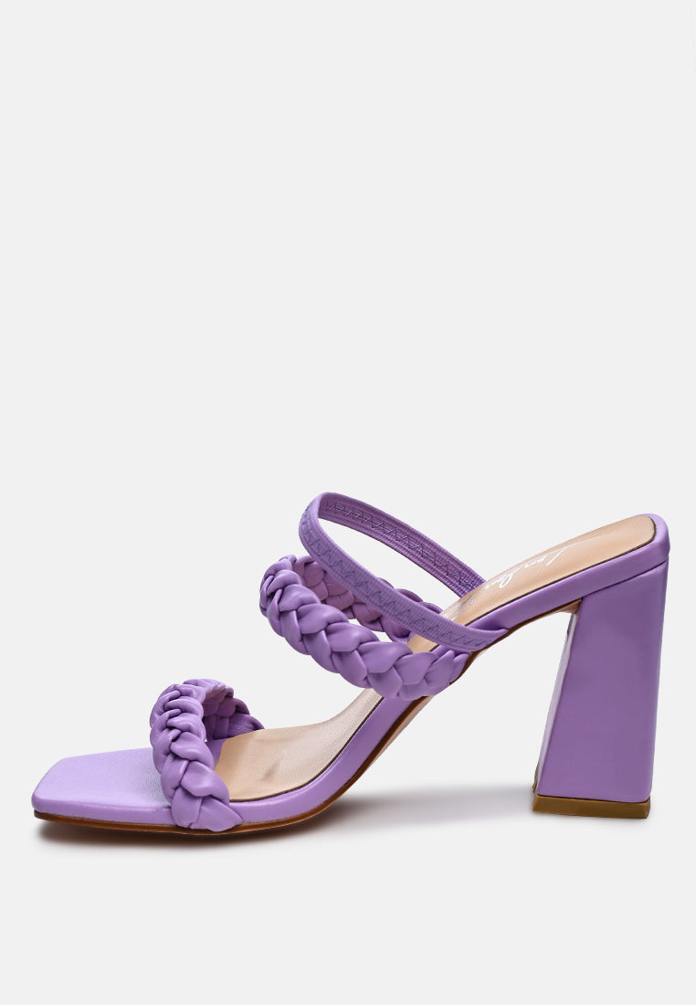 arnie Ddual braided strap block heel sandals by London Rag