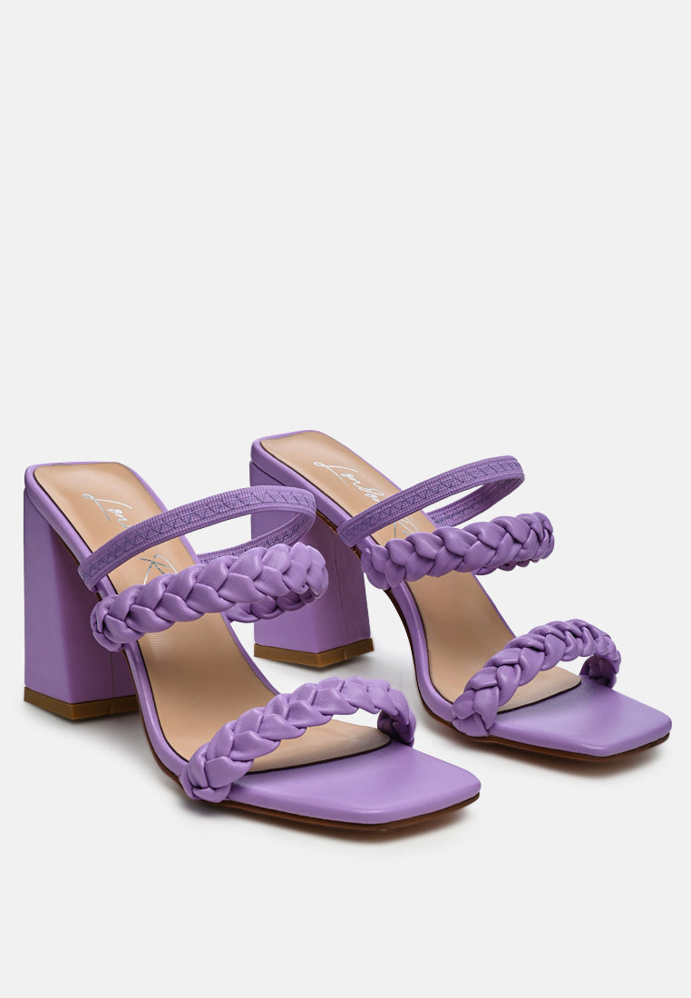 arnie Ddual braided strap block heel sandals by London Rag