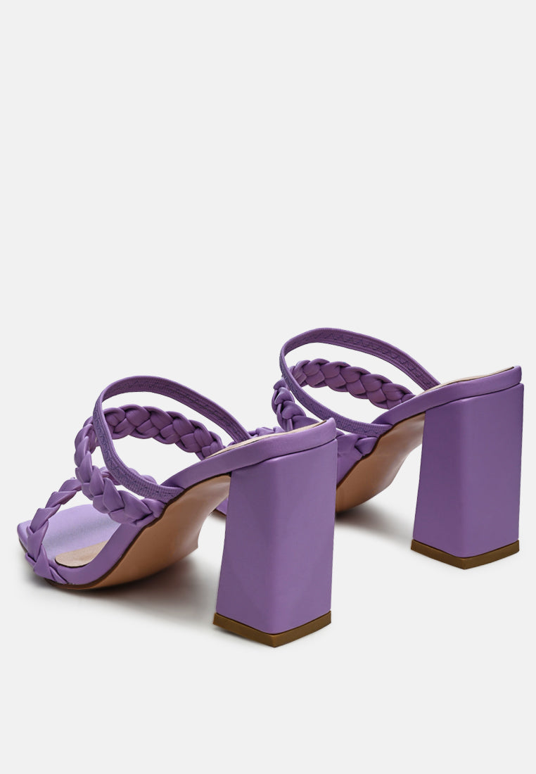 arnie Ddual braided strap block heel sandals by London Rag