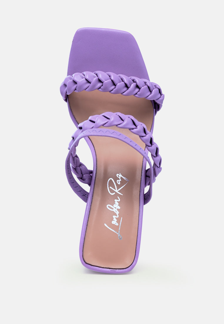 arnie Ddual braided strap block heel sandals by London Rag