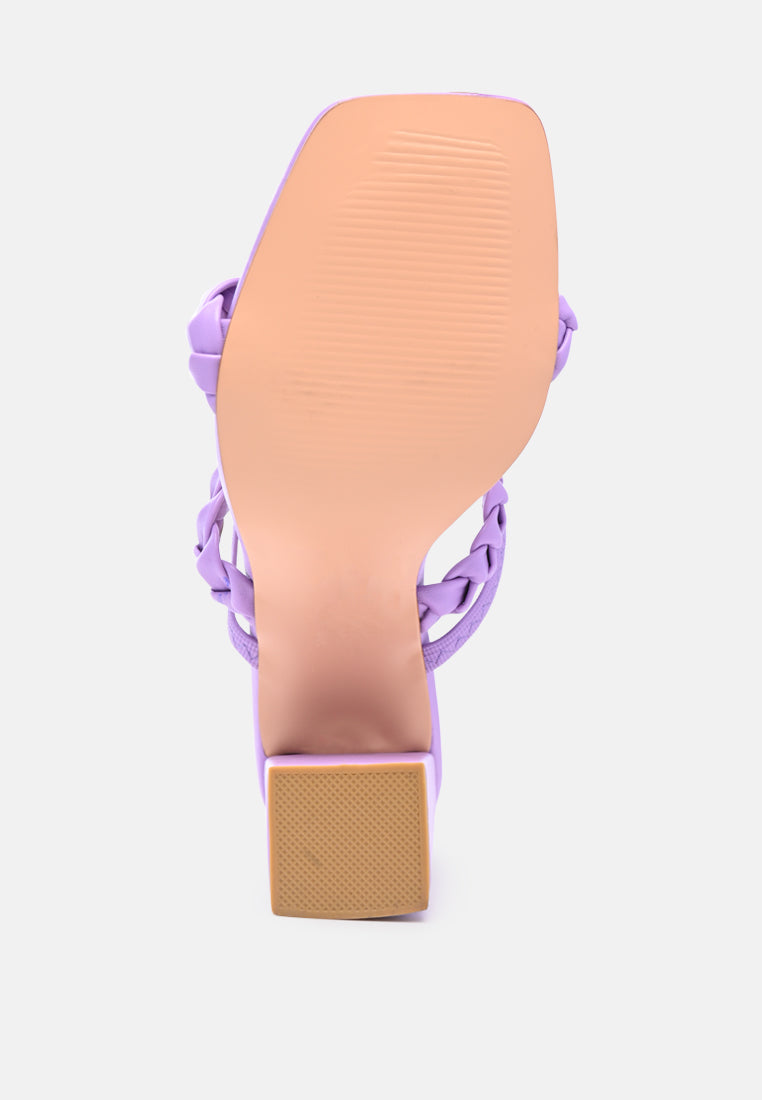 arnie Ddual braided strap block heel sandals by London Rag
