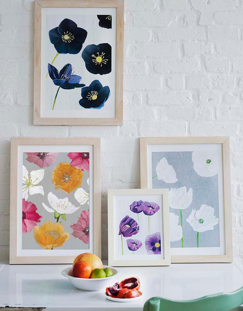 Load image into Gallery viewer, Art Print:  Cactus Flowers on Grey by India &amp; Purry
