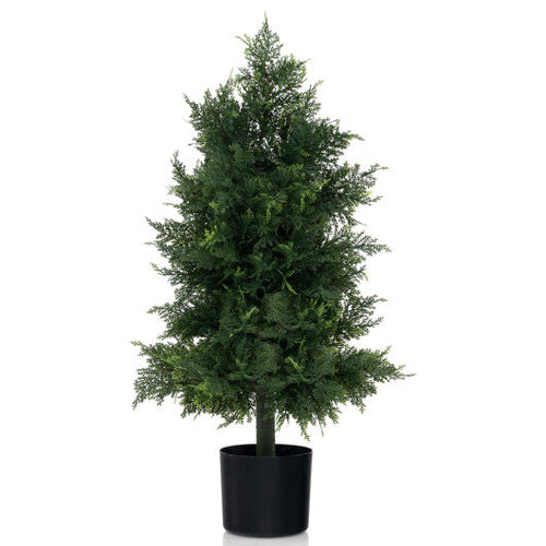 Load image into Gallery viewer, Artificial Cedar Topiary Tree with Plastic Nursery Pot for Porch and Office
