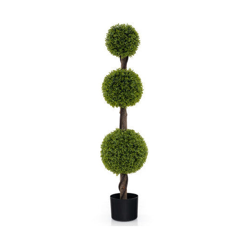 Load image into Gallery viewer, 4 FT Artificial Ball Shape Bush Tree with Lush PE leaves and Trunk
