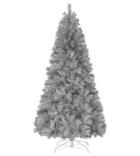 Artificial Xmas Tree with Branch Tips and Warm White LED Lights-7FT
