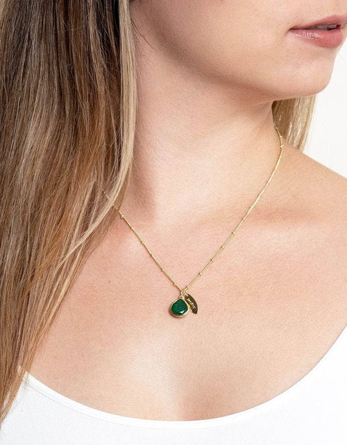 Load image into Gallery viewer, August Green Jade Birthstone Necklace by Tiny Rituals
