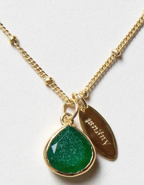 Load image into Gallery viewer, August Green Jade Birthstone Necklace by Tiny Rituals
