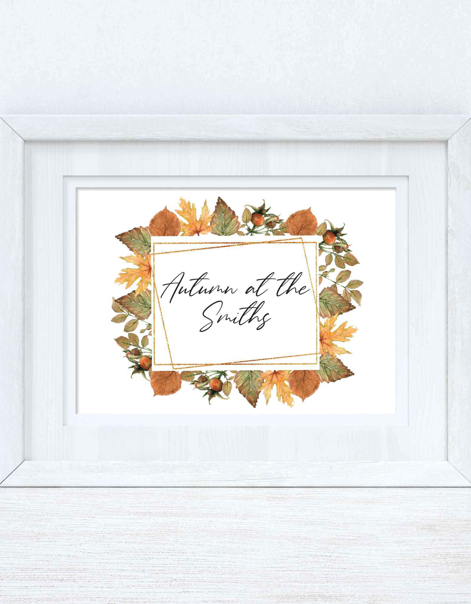 Autumn At The (Surname) Autumn Seasonal Wall Home Decor Print by WinsterCreations™ Official Store