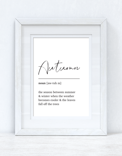 Load image into Gallery viewer, Autumn Definition Meaning Autumn Seasonal Wall Home Decor Print by WinsterCreations™ Official Store
