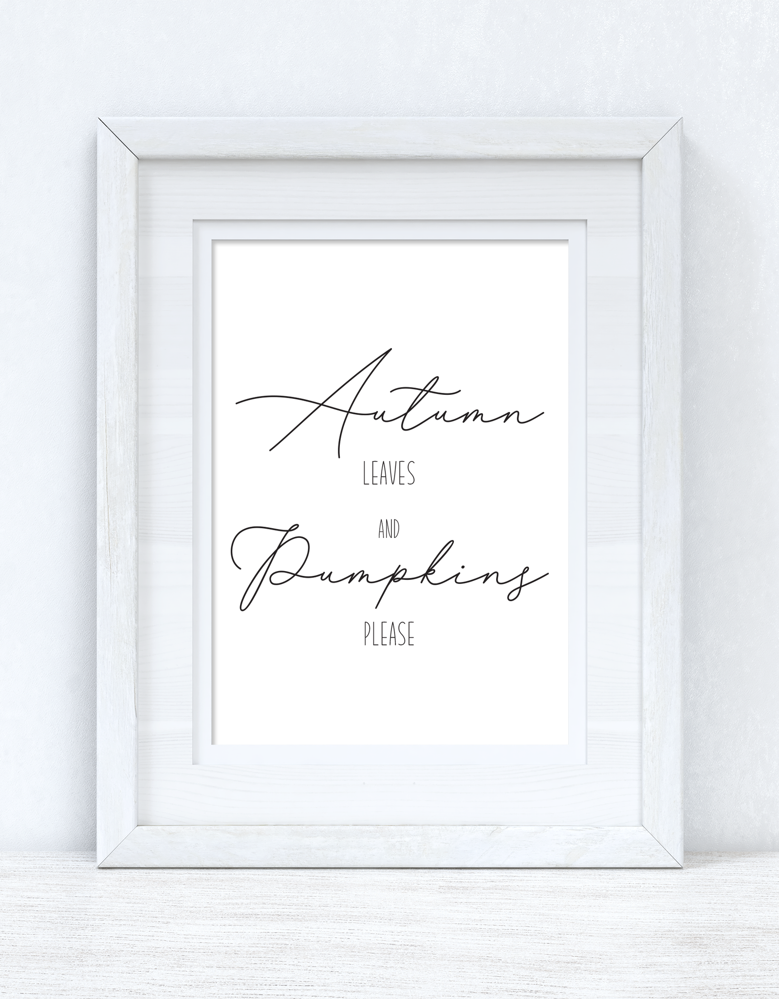Autumn Leaves And Pumpkins Please Portrait Autumn Seasonal Wall Home Decor Print by WinsterCreations™ Official Store