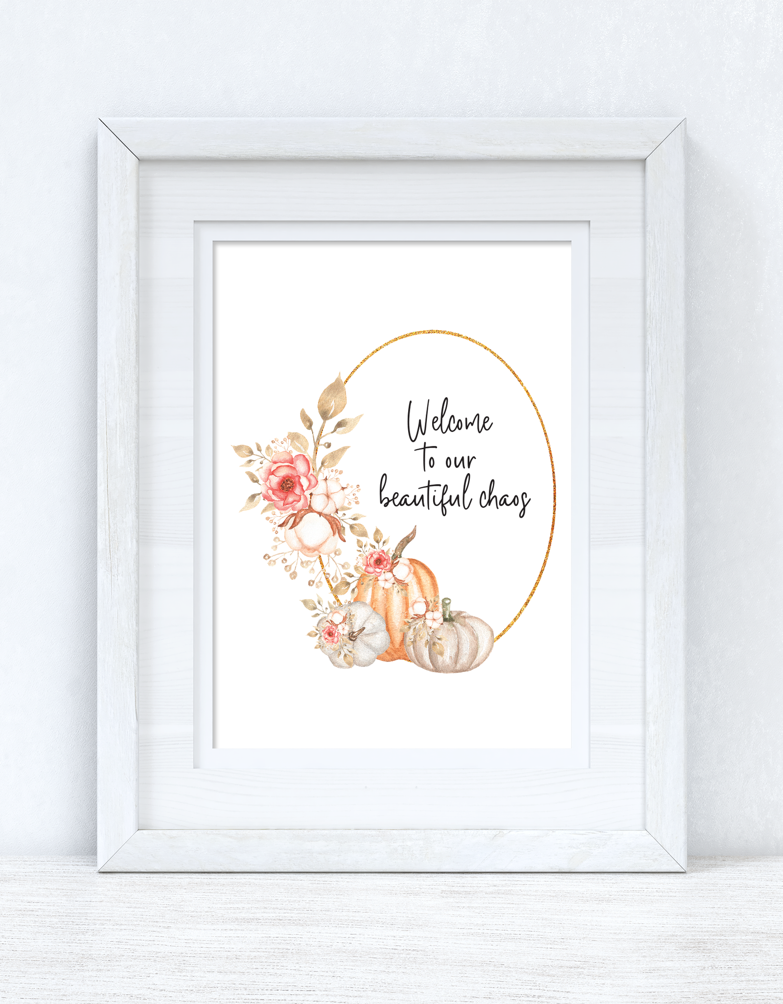 Autumn Welcome To Our Beautiful Chaos Autumn Seasonal Wall Home Decor Print by WinsterCreations™ Official Store