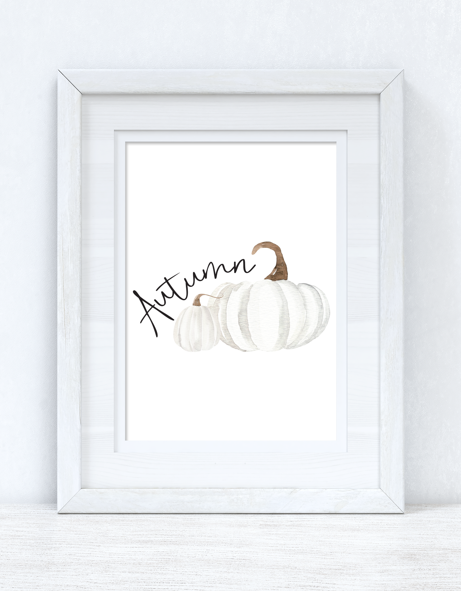 Autumn White Pumpkins Autumn 2021 Seasonal Wall Home Decor Print by WinsterCreations™ Official Store