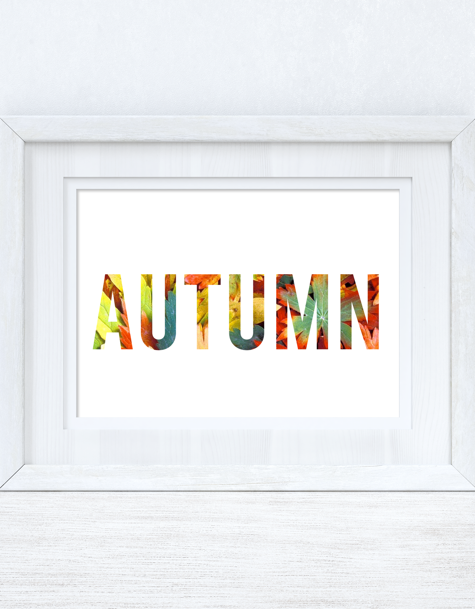 Autumn Bold Colourful Leaves Background Autumn Seasonal Wall Home Decor Print by WinsterCreations™ Official Store