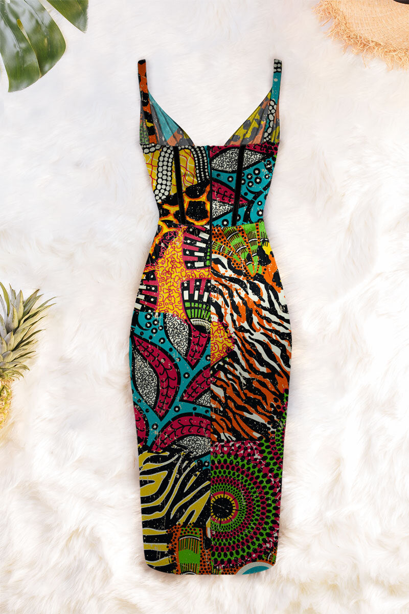Draped midi dress by Averie
