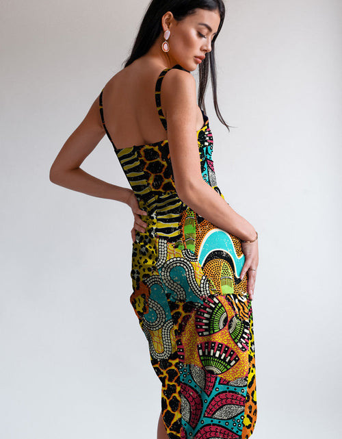 Load image into Gallery viewer, Draped midi dress by Averie
