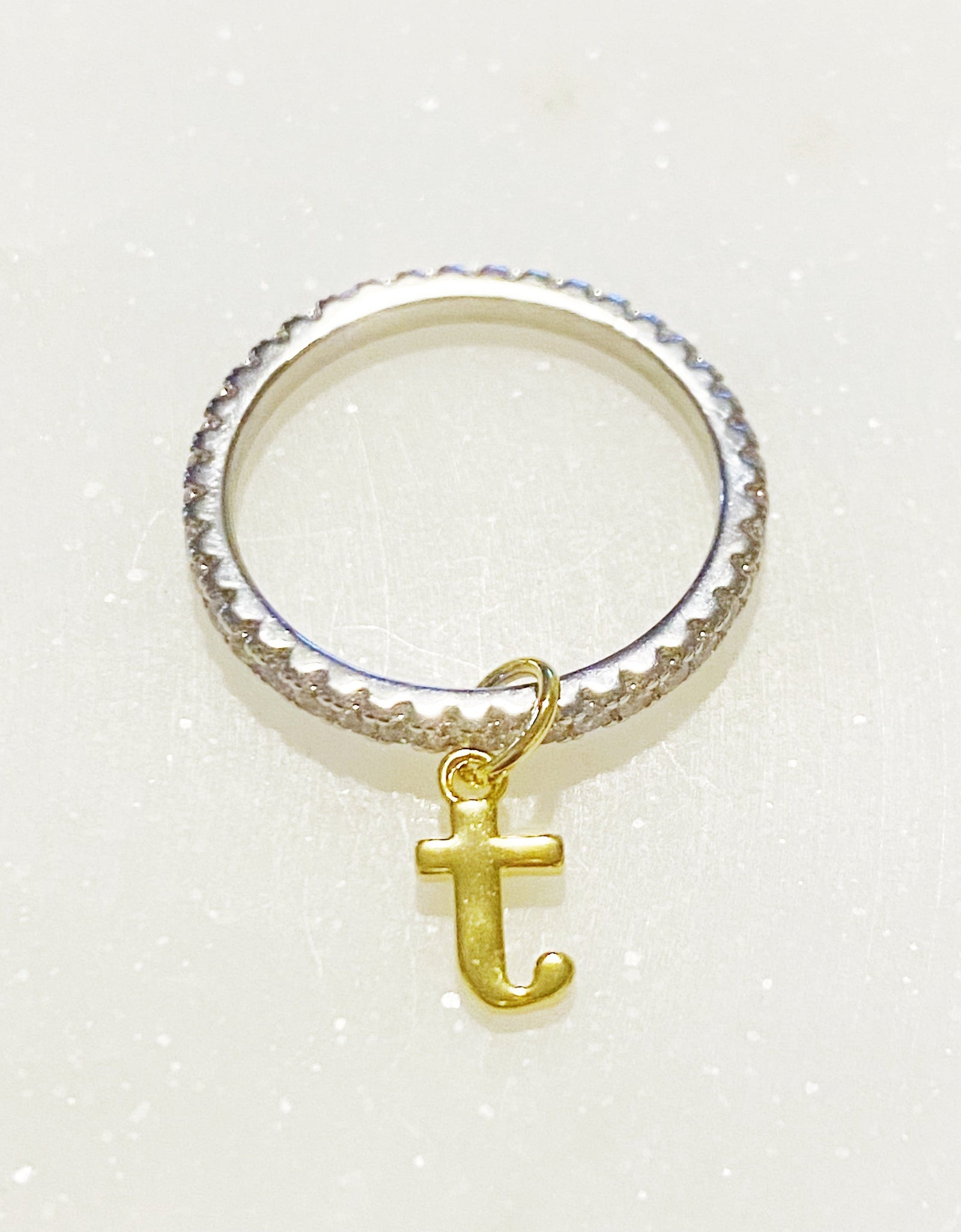 Dangle Initial Ring by Ellisonyoung.com