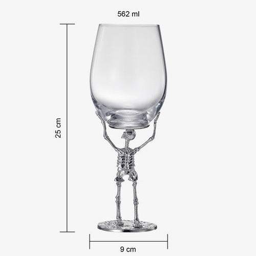 Load image into Gallery viewer, Stemmed Skeleton Wine Glass | Set of 2 | 19oz Halloween Skeleton Glasses 10" H, Goth Gifts, Skeleton Gifts, Skeleton Decor, Spooky Wine Gift Set, Perfect for Halloween Themed Parties by The Wine Savant
