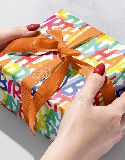 Load image into Gallery viewer, Rainbow Birthday Gift Wrap by Present Paper
