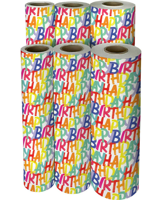 Load image into Gallery viewer, Rainbow Birthday Gift Wrap by Present Paper
