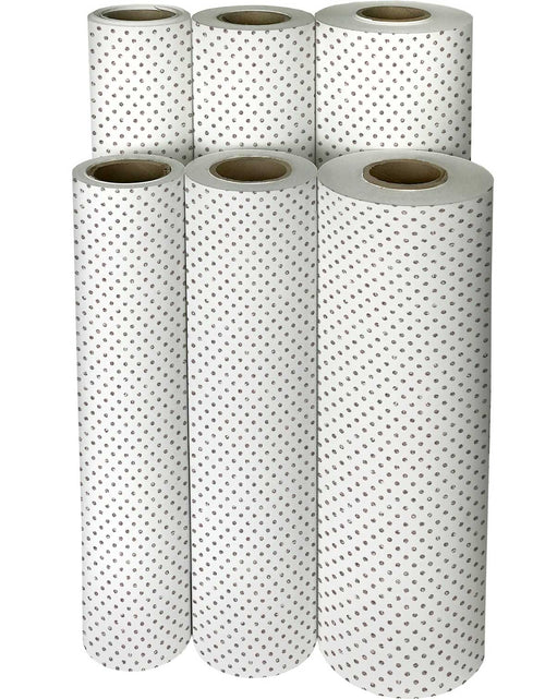 Load image into Gallery viewer, Holographic Silver Dots Gift Wrap by Present Paper
