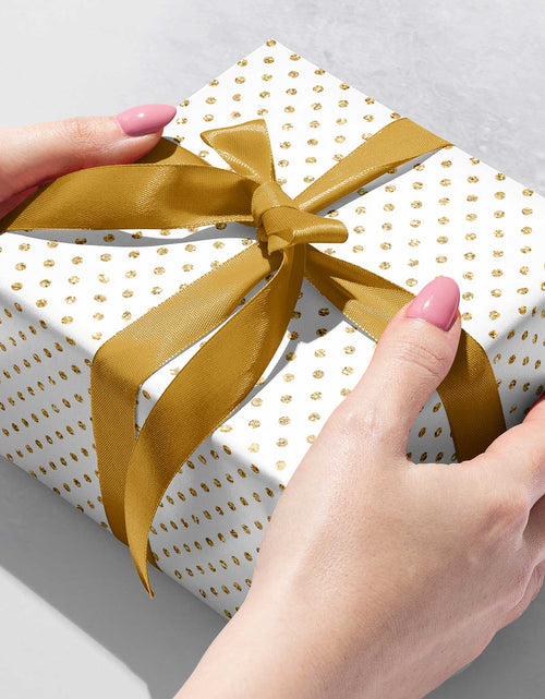 Load image into Gallery viewer, Holographic Gold Dots Gift Wrap by Present Paper
