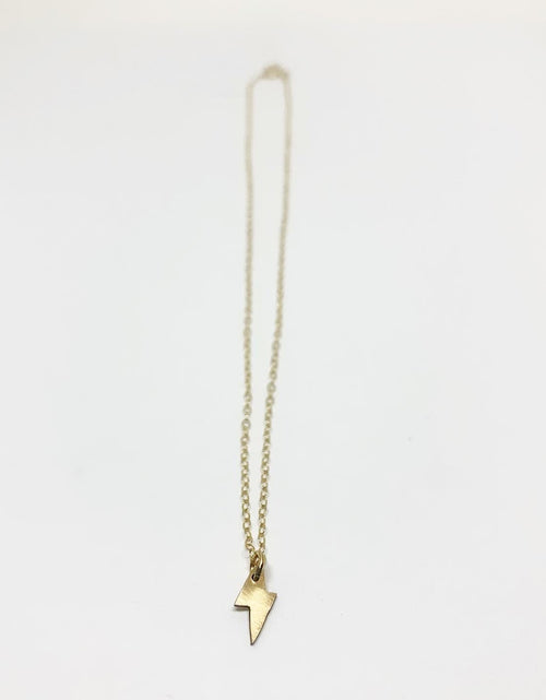 Load image into Gallery viewer, Mini Lightning Bolt Charm Necklace by Jennifer Cervelli Jewelry
