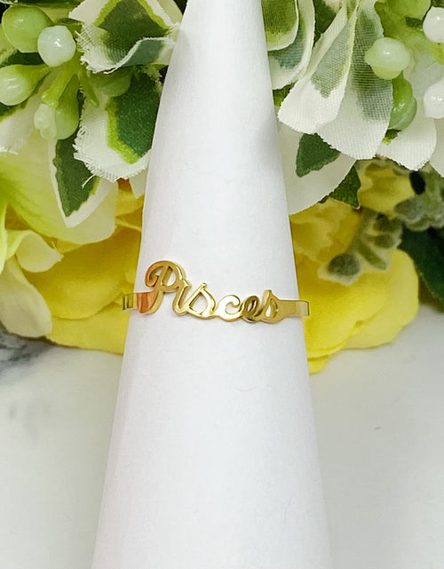Load image into Gallery viewer, Scripted Zodiac Ring by Ellisonyoung.com

