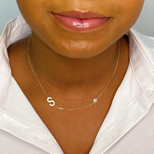 Load image into Gallery viewer, Finest Shine Initial Sterling Silver Necklace by Ellisonyoung.com
