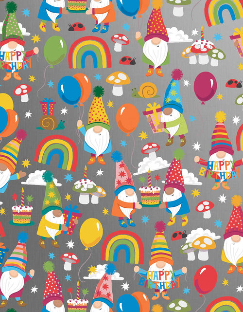 Load image into Gallery viewer, Birthday Gnomes Gift Wrap by Present Paper
