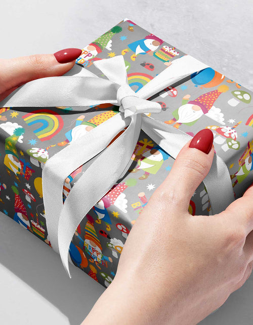 Load image into Gallery viewer, Birthday Gnomes Gift Wrap by Present Paper
