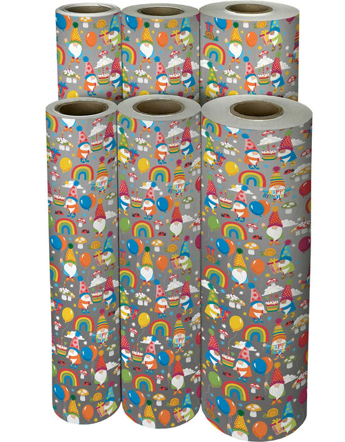 Load image into Gallery viewer, Birthday Gnomes Gift Wrap by Present Paper
