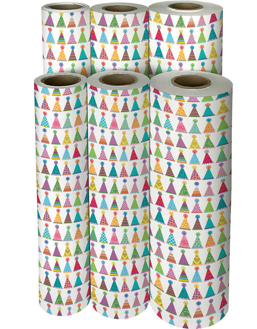 Load image into Gallery viewer, Party Hats Birthday Gift Wrap by Present Paper
