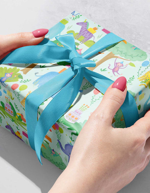 Load image into Gallery viewer, Jungle Party Birthday Gift Wrap by Present Paper
