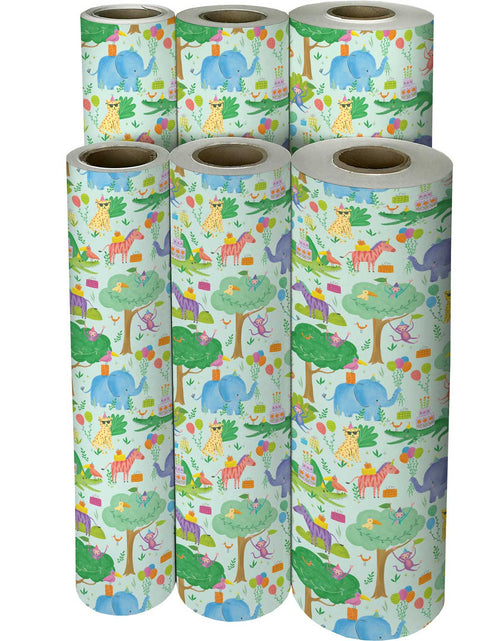 Load image into Gallery viewer, Jungle Party Birthday Gift Wrap by Present Paper
