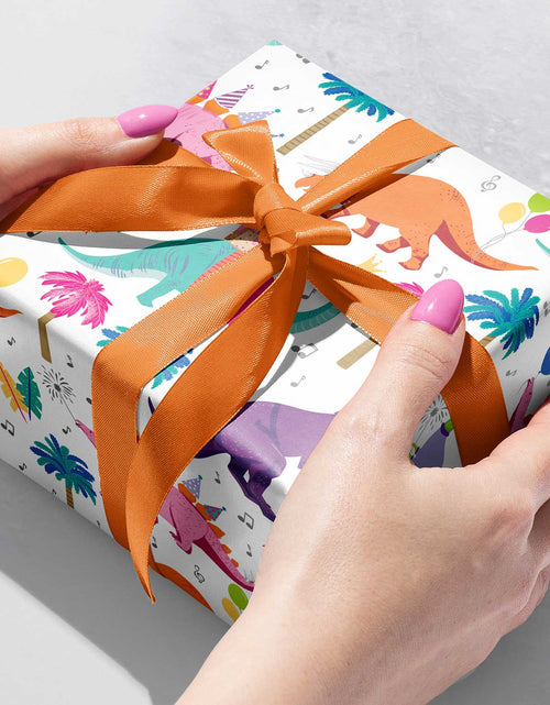 Load image into Gallery viewer, Dinosaur Party Birthday Gift Wrap by Present Paper
